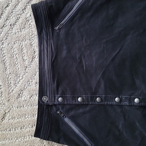 Kuhl Black Corduroy Button Zipper Front Mini Skirt Indie Grunge Gorpcore Sz 10 - Picture 2 of 10